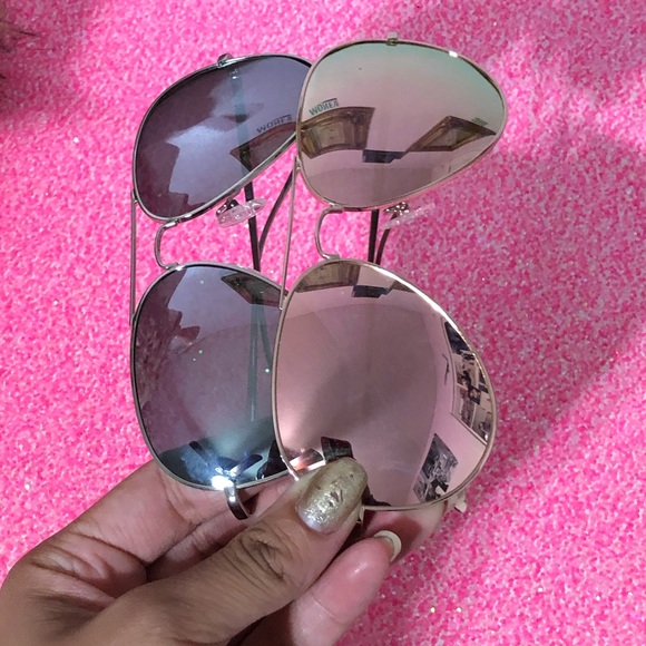 NWT - Polarized Pink Mirrored Aviator Sunglasses - Picture 5 of 6